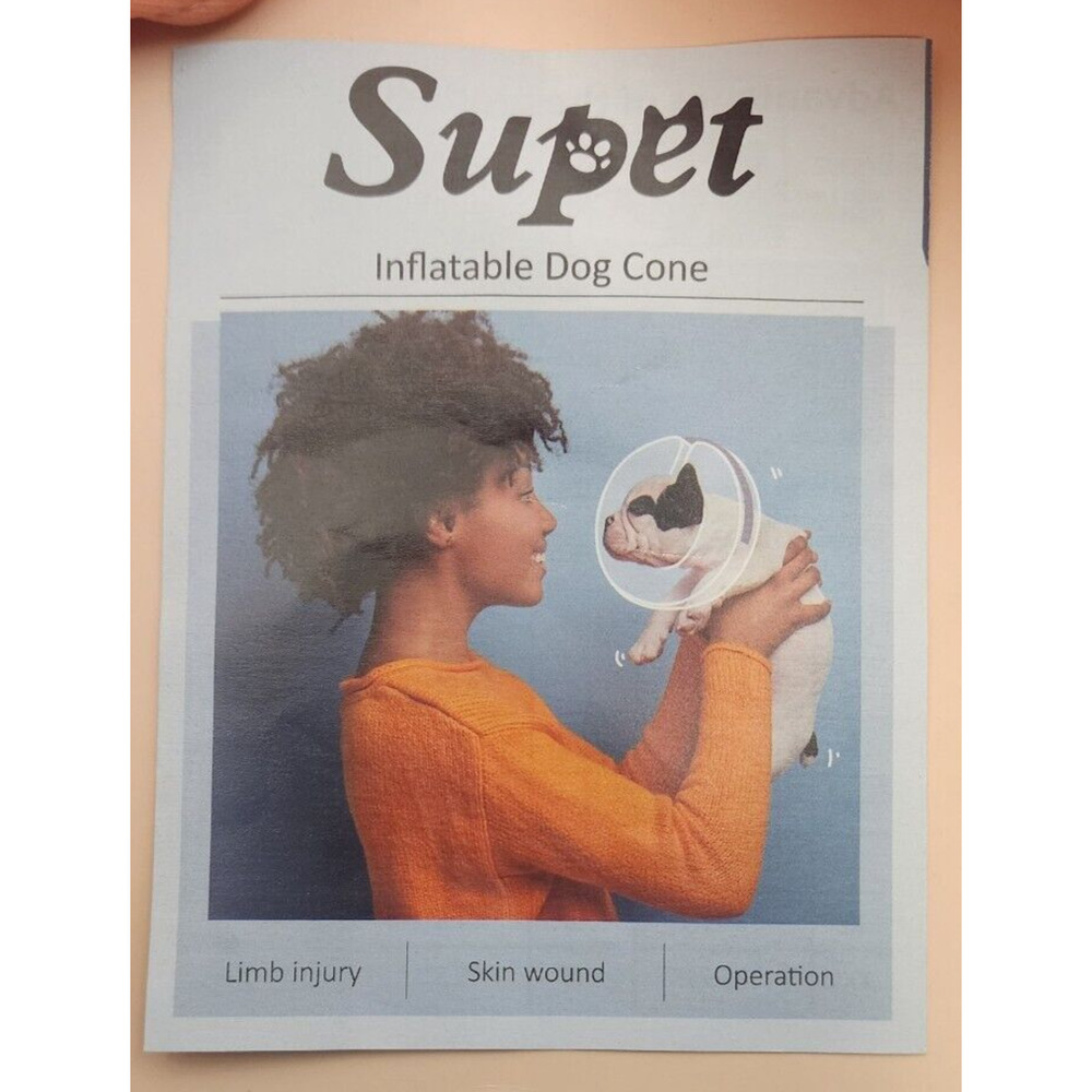 Supet - Inflatable Dog Cone - Multi Color - Medium - See chart for size - Picture 3 of 6